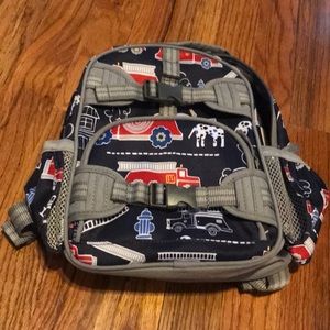 Toddler small Pottery Barn Kids backpack firetruck